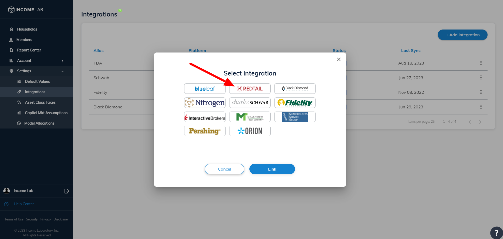 Redtail How to integrate